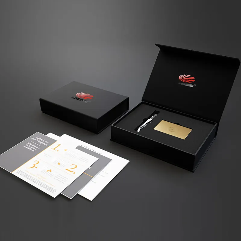 Custom Eco Friendly Keychain Metal Nfc Business Credit Membership Card Box Embalagem Embalagem Carte De Crédito Sustentável