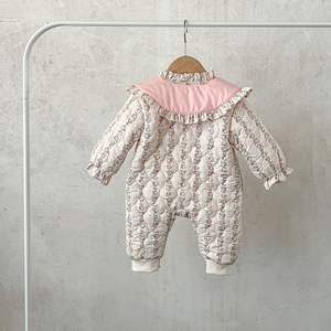 Niñas Floral solapa niña recién <span class=keywords><strong>nacido</strong></span> cálido grueso algodón ropa bebé invierno mono - Product Image 3