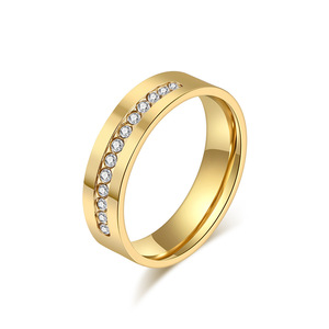 yunnique popular stainless steel diamond-encrusted <b>rings</b> <b>for</b> <b>men</b> and women, couple <b>rings</b>, wedding and engagement je - Product Image 1