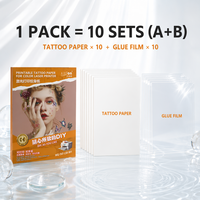 Papier autocollant vierge imprimable éco-responsable A4 pour tatouages temporaires, compatible imprimante jet d'encre – Papier transfert pour faux tatouages