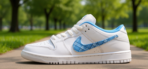 Baskets unisexes Low Pro SB White University Blue avec empeigne en cuir, semelle intermédiaire en EVA, doublure en mesh et semelle extérieure en caoutchouc – Collection Printemps - Product Image 2