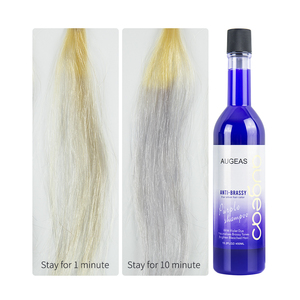En Stock, 450ML, Champú Augeas Shimmer Lights para Eliminar el Amarillo y el Tinte Morado del Cabello Rubio, Venta al Por Mayor - Product Image 1