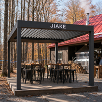 Pergola en aluminium Jiake 6063-T5 avec toit à lames motorisées pour ferme de production de sirop d'érable, terrasse, patio, gazebo extérieur, pavillon, terrasse
