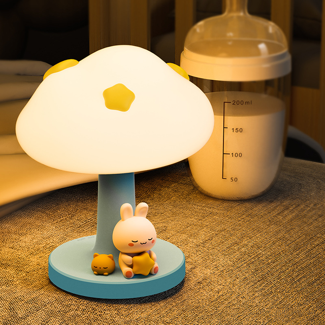Cute Children's LED Night Light Unique Cloud Home Atmosphere Lamp for Kids' Bedroom Decor Rechargeable Battery for Bedside Table