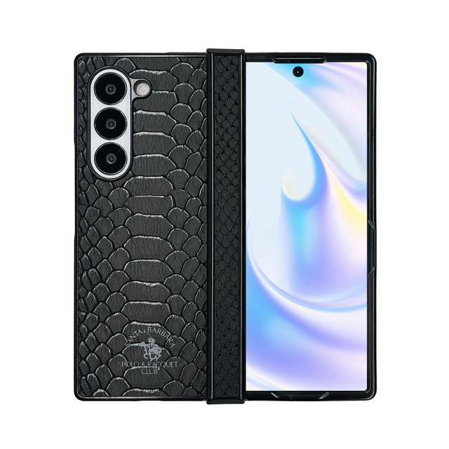 POLO Knight Crocodile Snake Texture PC Case for Fold 6 Hard Cover Black