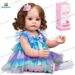 卸売リアルな55cmかわいい赤ちゃん人形女の子ソフトシリコン生まれ変わった赤ちゃんのおもちゃ女の子のための生まれ変わった人形