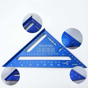 <span class=keywords><strong>Équerre</strong></span> triangulaire en alliage d'aluminium pour charpentier 90° °   45 °   Règle de marquage carrée pour charpentier, outil de travail du bois - Product Image 3