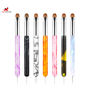 HQ Mixed Proc Discount Factory Wholesale Custom Double Head Dotting # 10 # 12 # 14 # 16 pinceaux à ongles en poils synthétiques avec manche en plastique - Product Image 2