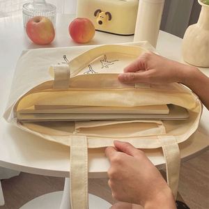 Bolsas de Mano de Lona de Algodón de Alta Calidad, Impresas, con Cierre de Cremallera, Correa para el Hombro, Logotipo Personalizado, Resistentes y Duraderas, para Compras - Product Image 4