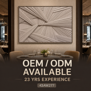 Arte Mural Panorámico <span class=keywords><strong>3D</strong></span> Tejido a Mano <span class=keywords><strong>en</strong></span> <span class=keywords><strong>Tela</strong></span> Beige Gris con Diseño Geométrico Radiante <span class=keywords><strong>para</strong></span> Hotel, Sala de Juntas, Sala de Conferencias, Decoración Grande Personalizada - Product Image 2