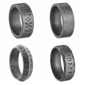 2025 cổ điển đau khổ Viking luen Rune vòng thép không gỉ 6mm thép Titan thời trang nam phụ kiện thời trang - Product Image 5