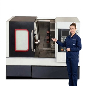 Tour CNC de haute précision, tour CNC incliné TCK50 avec mandrin hydraulique automatique et contre-plate - Product Image 1