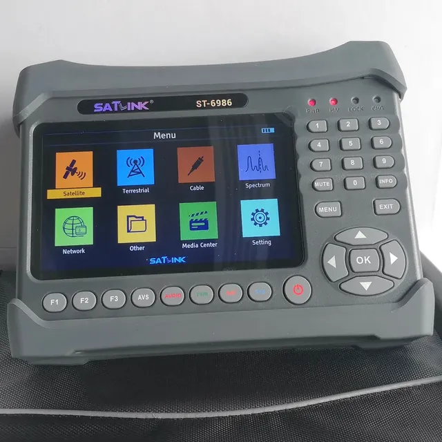 Satlink ST-6986 Combo Satellite Finder Meter DVB-S/S2X/T/T2/C Support 7 Inch LCD Screen H.265 10 Bit Spectrum Analyzer