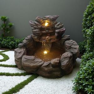 स्टैक ब्रोक कृत्रिम शैली उद्यान चट्टानी कैस्केड जल फव्वारे टिकाऊ राल सामग्री - Product Image 4