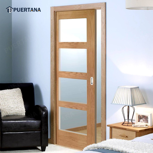 Portes coulissantes à poche en bois massif pour intérieur moderne, résidentielles - Product Image 4