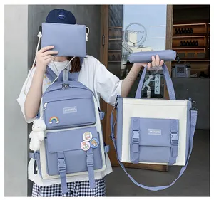 2023 Hot Sale School Pencil Case 4-piece Set Large Capacity Backpack With Handbag Set Portable Book Bag Set