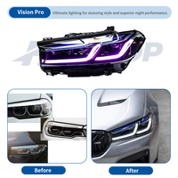 Phares HETOP G30 2021-2023 Série 5, mise à niveau personnalisée spéciale, triple couleur, multi-modes, LED DRL personnalisable unique pour BMW
