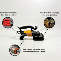 Machine à poncer les sols avec aspiration 3800W, polisseuse sans poussière pour surfaces en ciment de garage, avec perche manuelle
