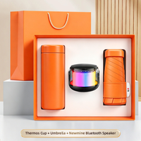 Coffret Cadeau Bien-être du Personnel : Gobelet Isotherme 350ml, Haut-parleur et Parapluie, Cadeau Promotionnel Personnalisé avec Logo pour Entreprises