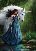 Kit de Peinture Diamant 5D DIY Fille Licorne Forêt Fantastique, Perles Carrées, Artisanat Artistique DIY, Décoration Maison, Idéal Cadeau