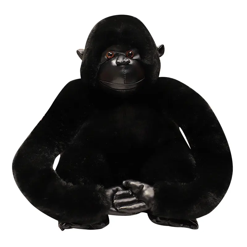 Venta al por mayor marrón negro mono muñeca orangután gorila chimpancé muñeco de peluche zoológico Animal juguetes de peluche