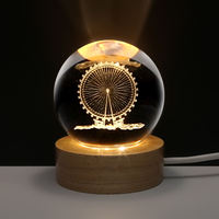 Lampe de nuit LED boule de cristal fête planète lune USB lampe de table 3D fête cadeaux d'anniversaire pour chambre à coucher décoration intérieure enfants enfants