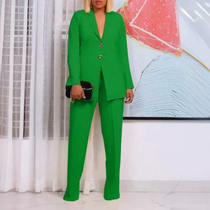BN309 Trendy Ladies Suits Office Wear Manga Longa Cor Sólida <span class=keywords><strong>Blazer</strong></span> e Calças Set Mulheres Terno Formal para Mulheres Ternos Set - Product Image 4