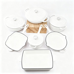 Tùy Chỉnh Chất Lượng Cao Men Nhà Bếp Nấu Ăn Nồi Thiết Lập Không Dính Hà Lan Lò Chảo Chảo Đúc Sắt Đồ Nấu Nướng Bộ Soong - Product Image 3