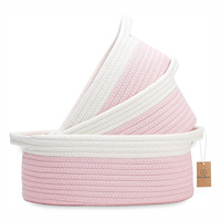 Panier de rangement en corde de coton tressée, style nordique durable, pour jouets de bébé, emballage cadeau et panier-cadeau