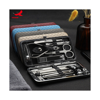 Juego de Manicura Profesional RTS de Acero Inoxidable, Venta al por Mayor de Fábrica, Pedido Mixto al por Mayor, 19 Piezas, 4 Colores, Portátil, en Caja