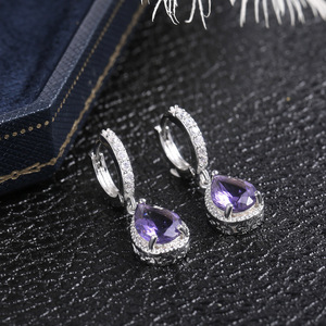 Orecchini da donna retrò viola con gioielli, design creativo a griffe, orecchini eleganti per tutti i giorni e feste, idea regalo - Product Image 6