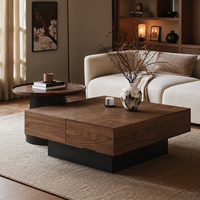 Table basse rectangulaire en bois massif couleur noyer, style minimaliste moderne, meubles de salon BDZT28