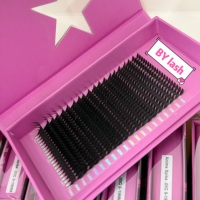 Extensions de cils individuels noirs foncés style Anime Spike, en gros, marque privée, pré-fabriquées douces, courbures J B C CC D, de 7 mm à 25 mm, personnalisables