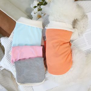 <b>Cat</b> Dog <b>Clothes</b> Solid Color Polo Shirt Lightweight Breathable Spring Autumn Pet Wear Orange Blue Gray Pink - Product Image 1