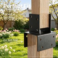 Kit de fixation pour pergola, connecteurs de poutres en métal DIY pour abris extérieurs, supports de base pour poteaux pour la fixation de poutres en bois