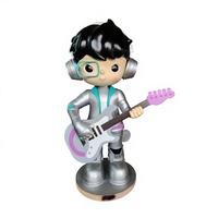Sculpture de personnage de dessin animé sportif moderne en fibre de verre polie, taille réelle, design personnalisé, décoration extérieure pour centre commercial, parc, jardin