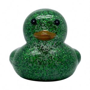 Patitos de Goma con Logotipo Personalizado, Transparentes, con Purpurina, en Forma de Pato Dorado, Patitos de Goma Verdes para Carreras - Product Image 2