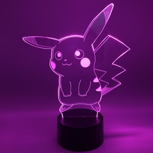 <span class=keywords><strong>Lampe</strong></span> <span class=keywords><strong>LED</strong></span> 3D à capteur tactile, <span class=keywords><strong>lampe</strong></span> de table <span class=keywords><strong>Pikachu</strong></span> à couleur changeante RVB pour enfants, décor de chambre à coucher - Product Image 3