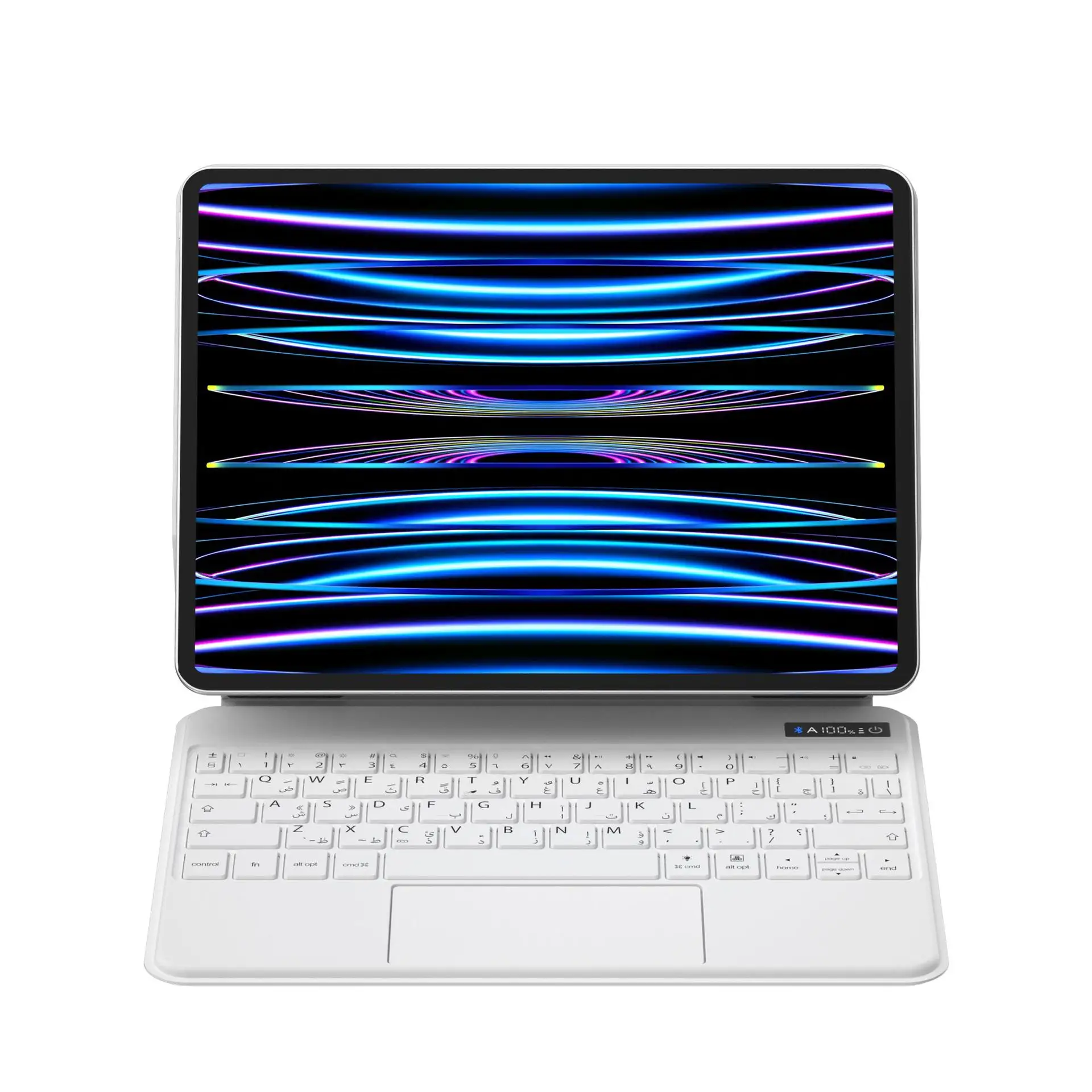 Brand New White Photovoltaic Backlight Magic Keyboard Case For IPad 9.7