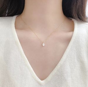 Collar con Colgante de Diamante Real de Corte Ovalado de 0.71ct, Certificado por GIA, Cadena de Oro Amarillo de 18K, Marca Xinfly - Product Image 2