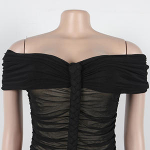 GX7555A Boutique 2025 Abito Lungo Estivo Sexy Aderente in Rete da Donna, <span class=keywords><strong>Elegante</strong></span> <span class=keywords><strong>Casual</strong></span> con Spalle Scoperte - Product Image 3