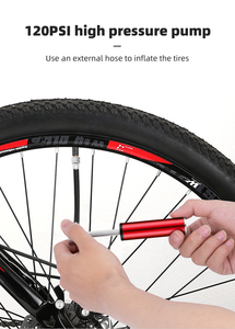Mini pompe à vélo haute pression 120 PSI, gonfleur portable en alliage d'aluminium, étanche et durable, pour valves Presta/Schrader - Product Image 6