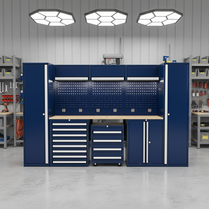 Armoire à outils en acier laminé à froid robuste avec 8 tiroirs et <span class=keywords><strong>établi</strong></span>, personnalisable OEM/ODM pour le rangement d'atelier et de garage - Product Image 5