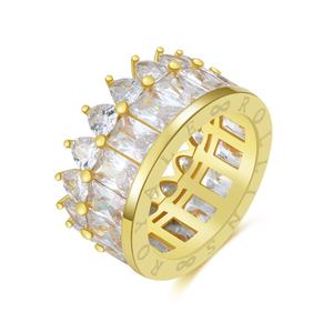Bague <span class=keywords><strong>de</strong></span> mariage pour femme en or jaune Offre Spéciale Bague <span class=keywords><strong>de</strong></span> fiançailles numérique à chiffres romains Plaqué rhodium pour les fêtes - Product Image 2