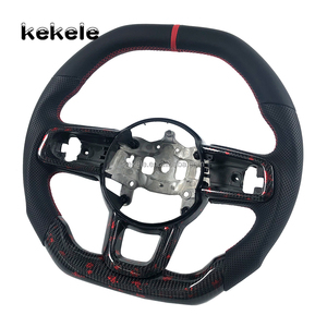 Volante de Cuero Rojo con Fibra de Carbono Forjada para Jeep Wrangler JL 2018-2025 Gladiator JT, Accesorios Interiores para Auto - Product Image 4