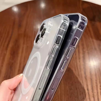 Coque de téléphone magnétique transparente en acrylique compatible, protection intégrale antichoc pour iPhone 17 16 15 Pro 14 – Vente en gros