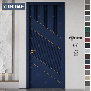 Amerikanische Maßgefertigte Umweltfreundliche USA Innentür Moderne Innentüren mit Rahmen Luxuriöse Schwarze Schlafzimmertür - Product Image 2