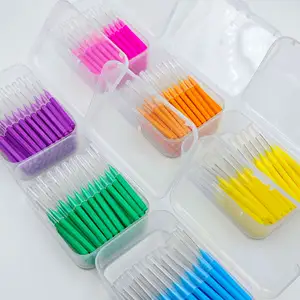 Natu wholesale Nylon Bristle Dental Brush Toothpick/Cheap I Shape Interdental Brush Toothbrush/Custom Interdental Brush for Oral