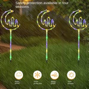 Lumières d'ambiance extérieures IP65 de lumières de plancher solaires d'étoile <span class=keywords><strong>et</strong></span> de lune de Noël pour la disposition de festival de jardin <span class=keywords><strong>et</strong></span> de cour - Product Image 6