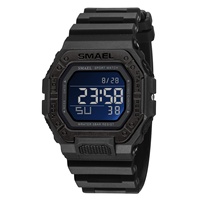 Reloj Deportivo Digital SMAEL 8059 Unisex Cuadrado Luminoso Resistente al Agua 5ATM con Alarma y Cronómetro